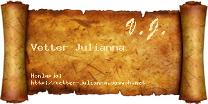 Vetter Julianna névjegykártya